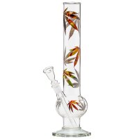 Bong in vetro disegno canapa Multi Leaf 35cm