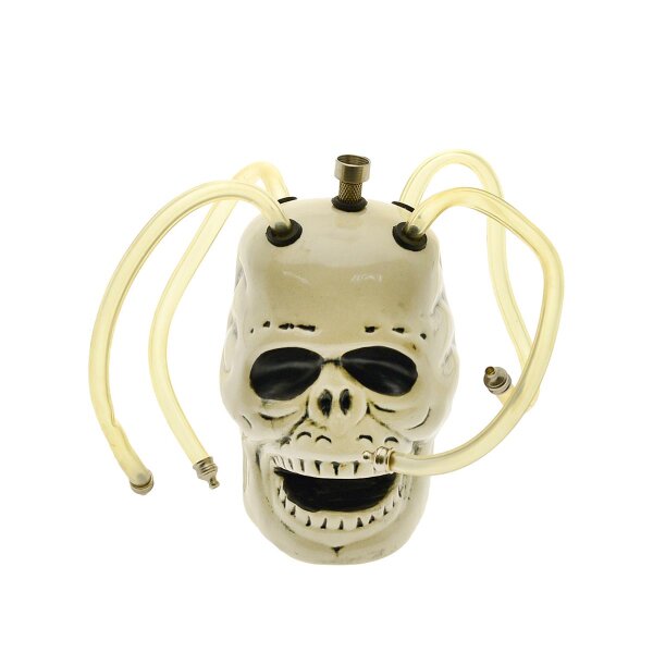 bong in ceramica Skull con 4 tubi